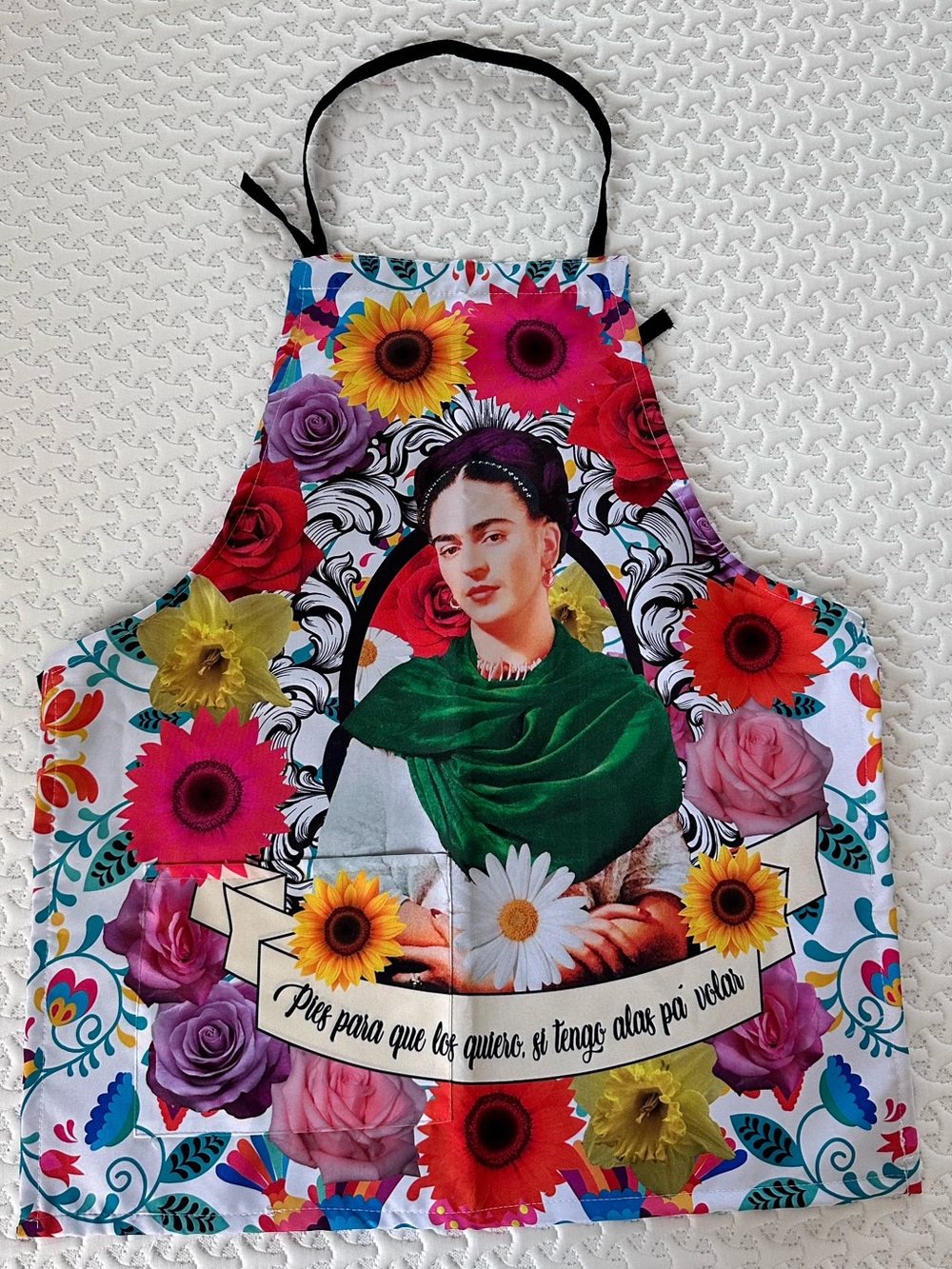 Vibrant Frida Kahlo Floral Art Apron